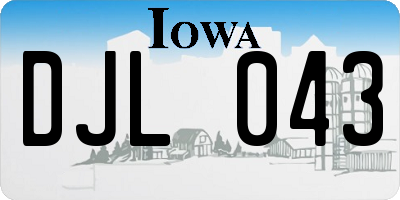 IA license plate DJL043