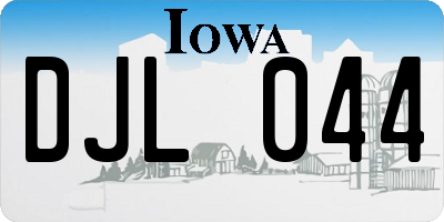 IA license plate DJL044