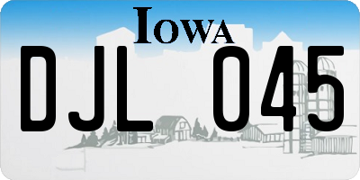IA license plate DJL045