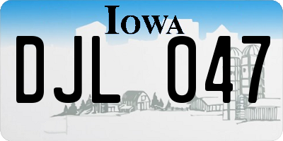 IA license plate DJL047