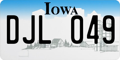 IA license plate DJL049
