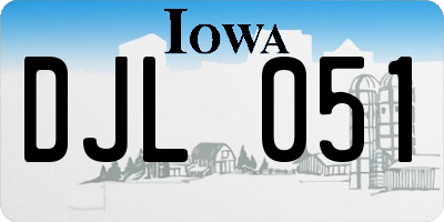 IA license plate DJL051