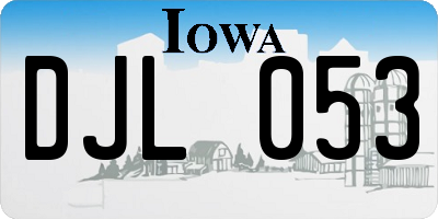 IA license plate DJL053