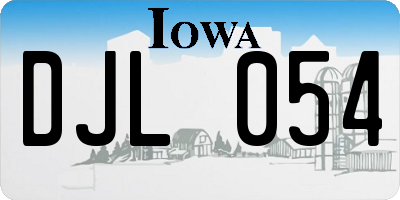 IA license plate DJL054