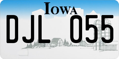IA license plate DJL055