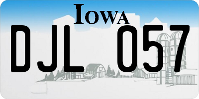 IA license plate DJL057