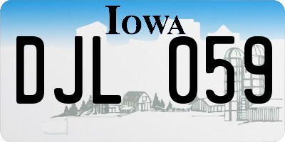 IA license plate DJL059