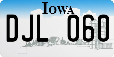 IA license plate DJL060