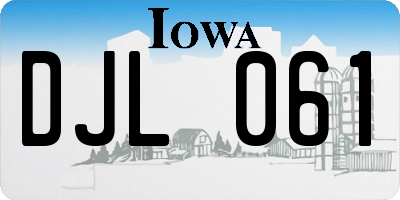 IA license plate DJL061