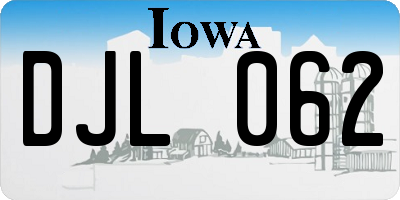 IA license plate DJL062