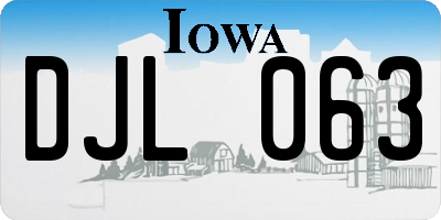 IA license plate DJL063