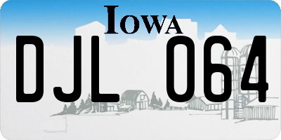 IA license plate DJL064