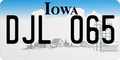 IA license plate DJL065