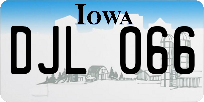 IA license plate DJL066