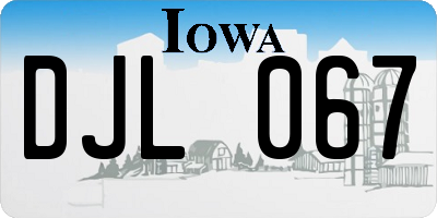 IA license plate DJL067