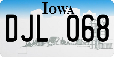 IA license plate DJL068