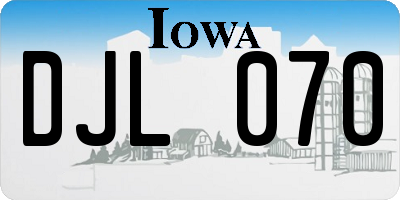 IA license plate DJL070