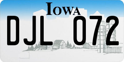 IA license plate DJL072