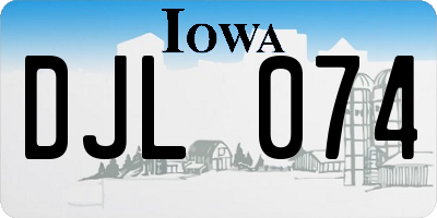 IA license plate DJL074