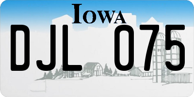IA license plate DJL075
