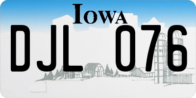 IA license plate DJL076
