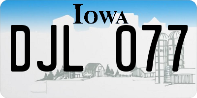 IA license plate DJL077