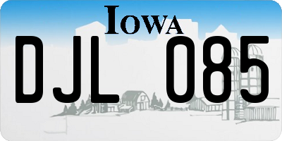 IA license plate DJL085