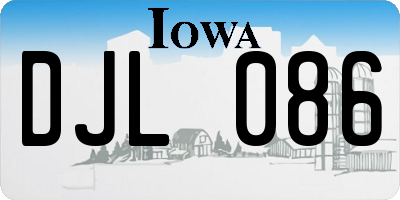 IA license plate DJL086