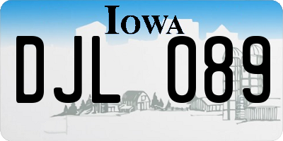 IA license plate DJL089