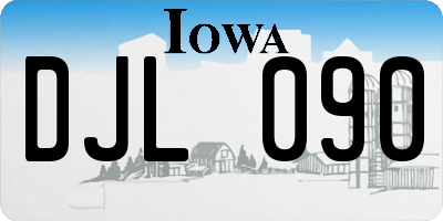 IA license plate DJL090