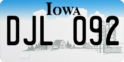 IA license plate DJL092