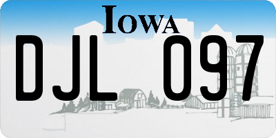 IA license plate DJL097