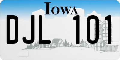 IA license plate DJL101