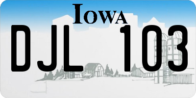 IA license plate DJL103