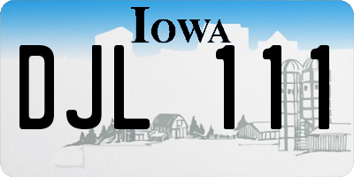 IA license plate DJL111