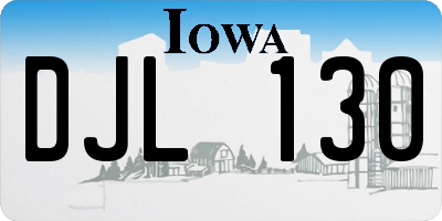 IA license plate DJL130
