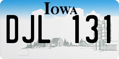 IA license plate DJL131