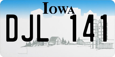 IA license plate DJL141
