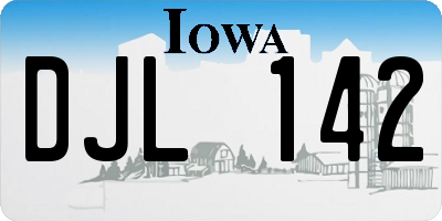 IA license plate DJL142