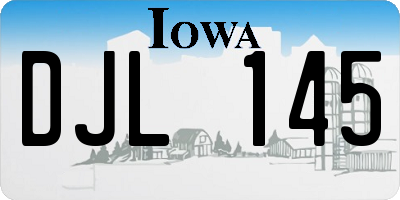 IA license plate DJL145