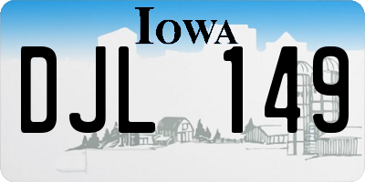 IA license plate DJL149