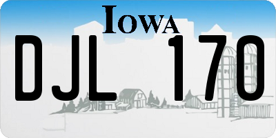 IA license plate DJL170