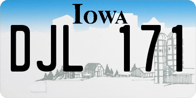 IA license plate DJL171