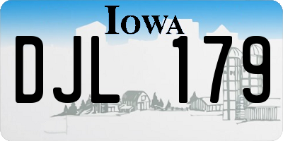 IA license plate DJL179