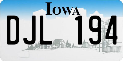 IA license plate DJL194