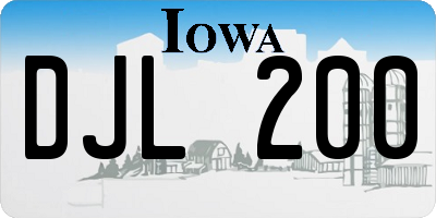 IA license plate DJL200