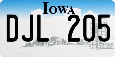 IA license plate DJL205