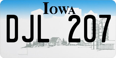 IA license plate DJL207