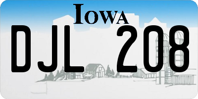 IA license plate DJL208