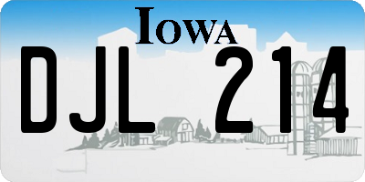 IA license plate DJL214